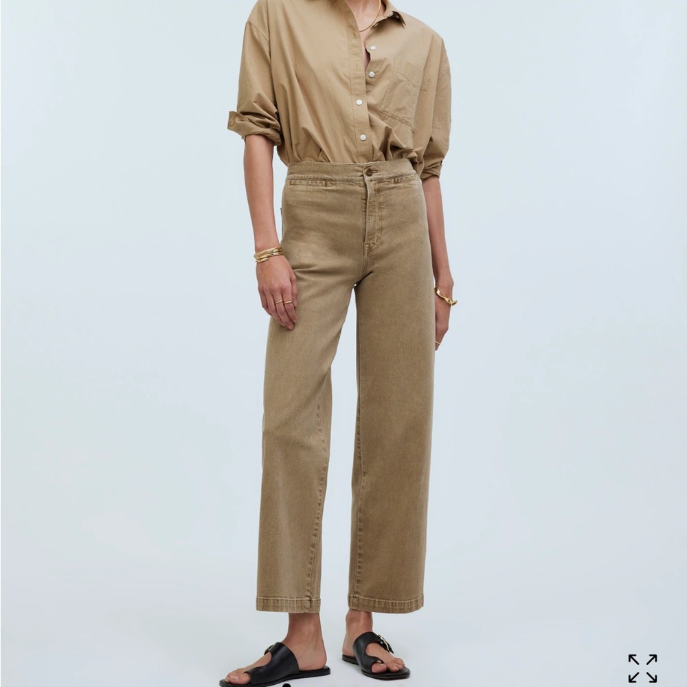 Madewell The Petite Emmett Wide-Leg Crop Pant: Welt Pocket Edition